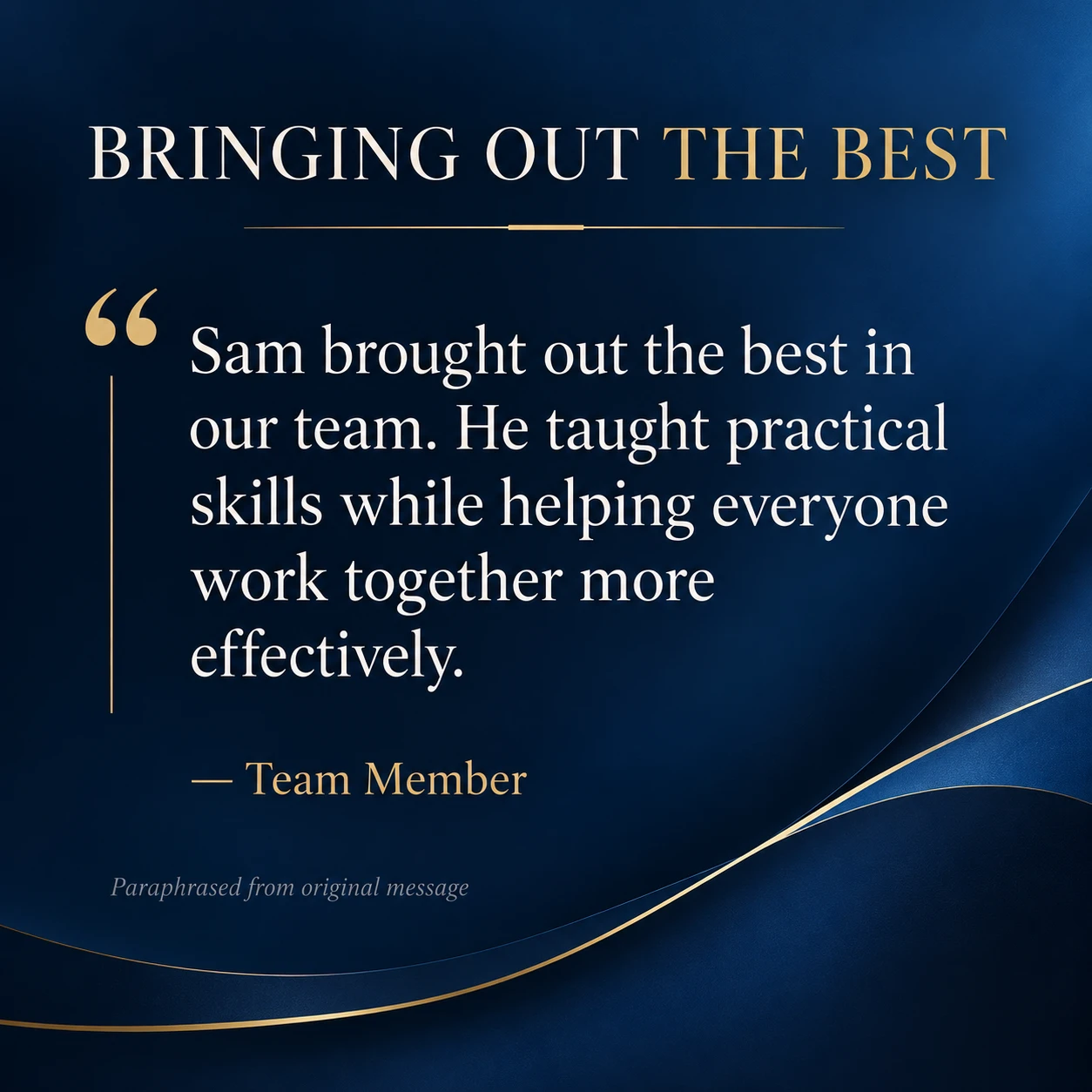 Review card: Bringing out the best